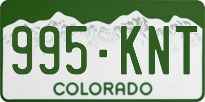 CO license plate 995KNT