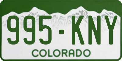 CO license plate 995KNY