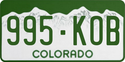 CO license plate 995KOB