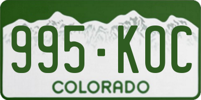CO license plate 995KOC