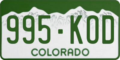 CO license plate 995KOD