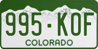 CO license plate 995KOF