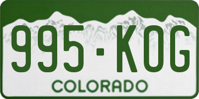 CO license plate 995KOG