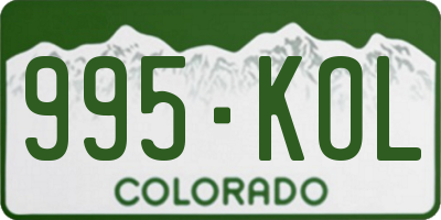 CO license plate 995KOL
