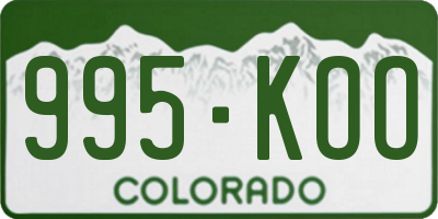 CO license plate 995KOO