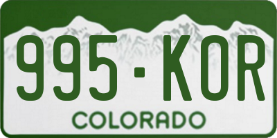 CO license plate 995KOR