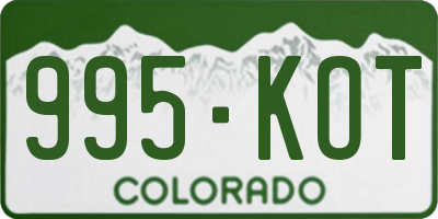 CO license plate 995KOT