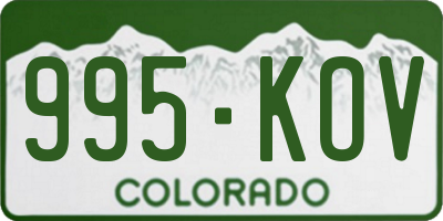 CO license plate 995KOV