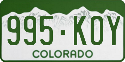 CO license plate 995KOY