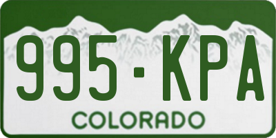 CO license plate 995KPA