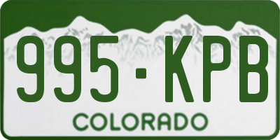 CO license plate 995KPB