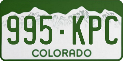 CO license plate 995KPC
