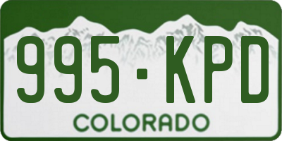 CO license plate 995KPD