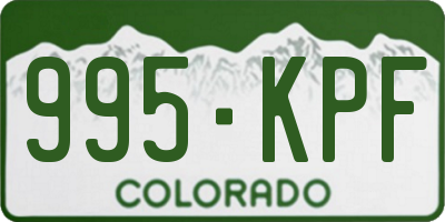 CO license plate 995KPF