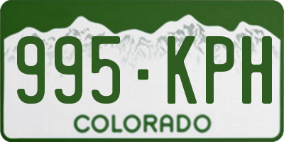 CO license plate 995KPH
