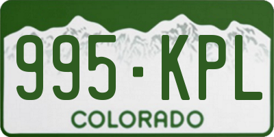 CO license plate 995KPL