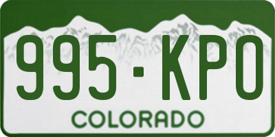 CO license plate 995KPO