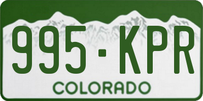CO license plate 995KPR