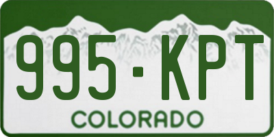 CO license plate 995KPT
