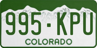 CO license plate 995KPU