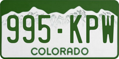 CO license plate 995KPW