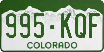 CO license plate 995KQF