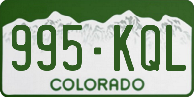 CO license plate 995KQL