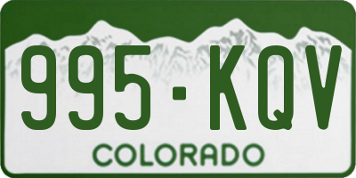 CO license plate 995KQV