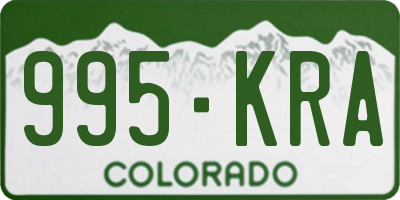 CO license plate 995KRA
