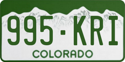 CO license plate 995KRI