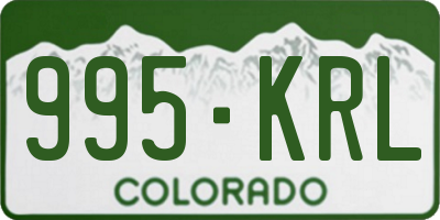 CO license plate 995KRL