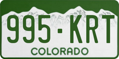 CO license plate 995KRT