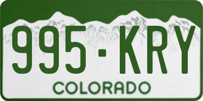 CO license plate 995KRY