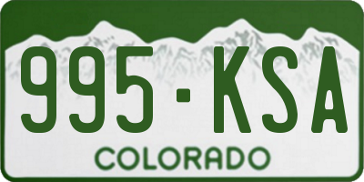 CO license plate 995KSA