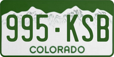 CO license plate 995KSB