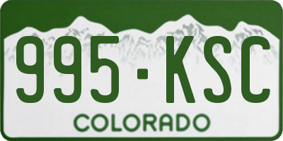 CO license plate 995KSC