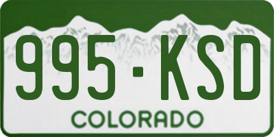 CO license plate 995KSD