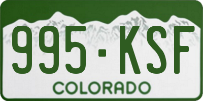 CO license plate 995KSF