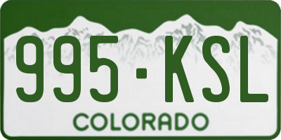 CO license plate 995KSL