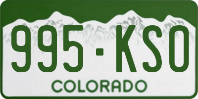 CO license plate 995KSO