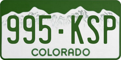 CO license plate 995KSP