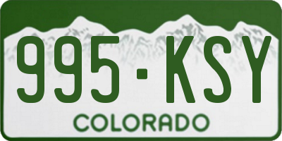 CO license plate 995KSY