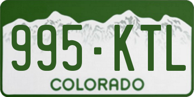 CO license plate 995KTL
