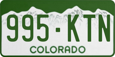 CO license plate 995KTN