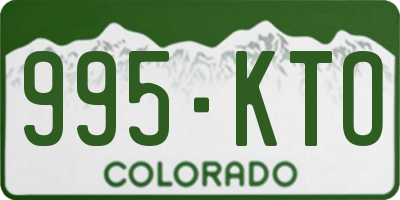 CO license plate 995KTO