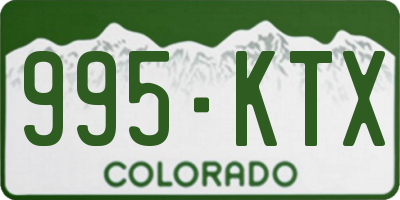 CO license plate 995KTX