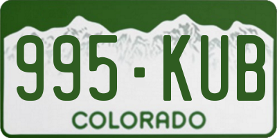 CO license plate 995KUB