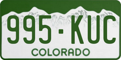 CO license plate 995KUC