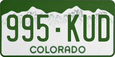 CO license plate 995KUD