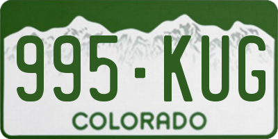 CO license plate 995KUG